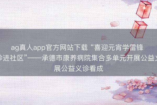 ag真人app官方网站下载 “喜迎元宵学雷锋 健康义诊进社区”——承德市康养病院集合多单元开展公益义诊看成